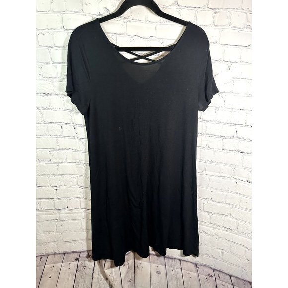 MOSSIMO LADIES SUPER SOFT MIDI LENGTH BLACK DRESS (L)   EUC    F-281 - Picture 1 of 4